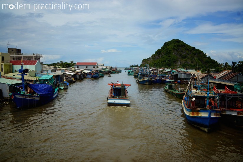 Boats traveling along the Mekong Delta.